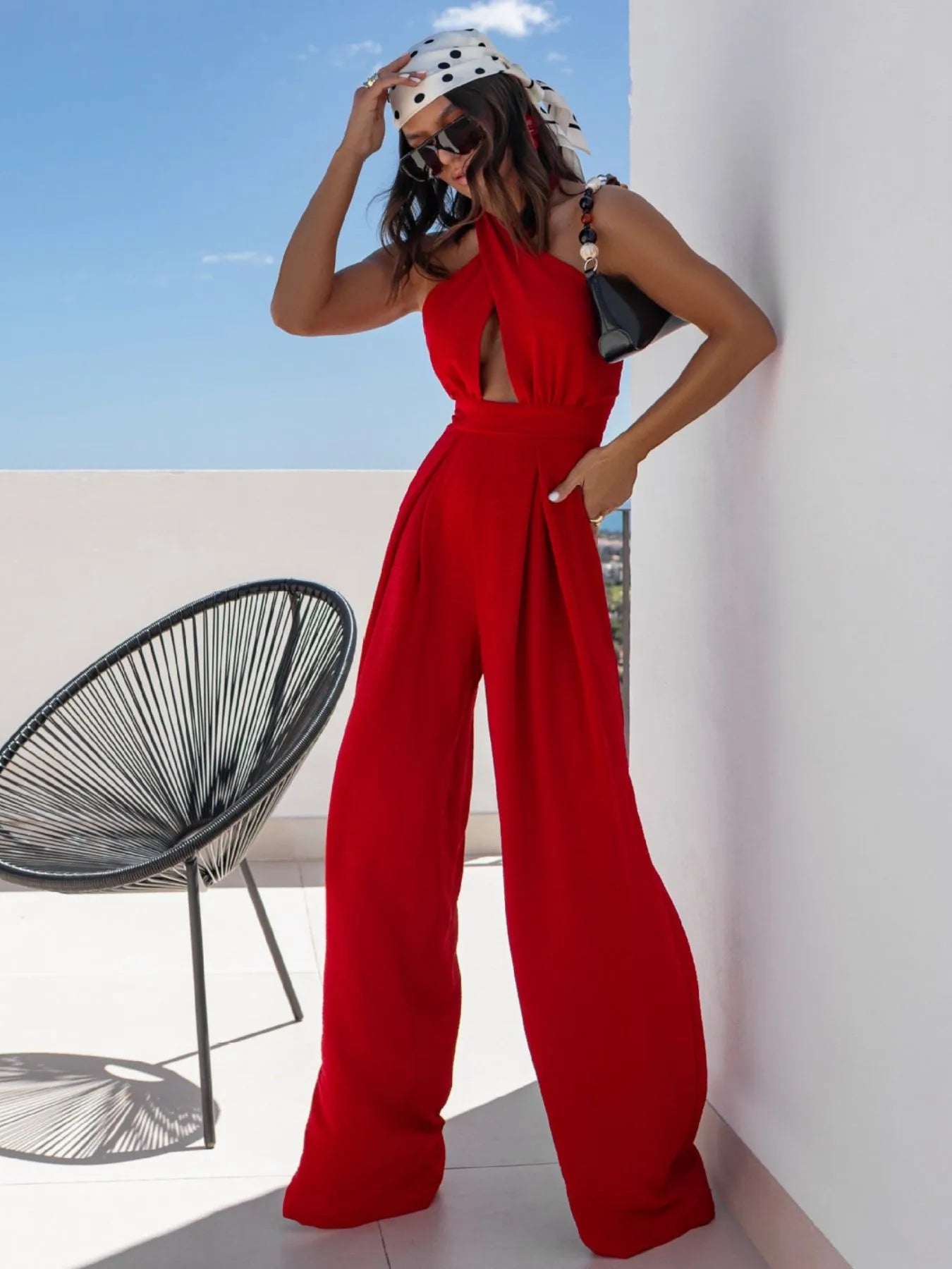 BreezeCut Halter Jumpsuit