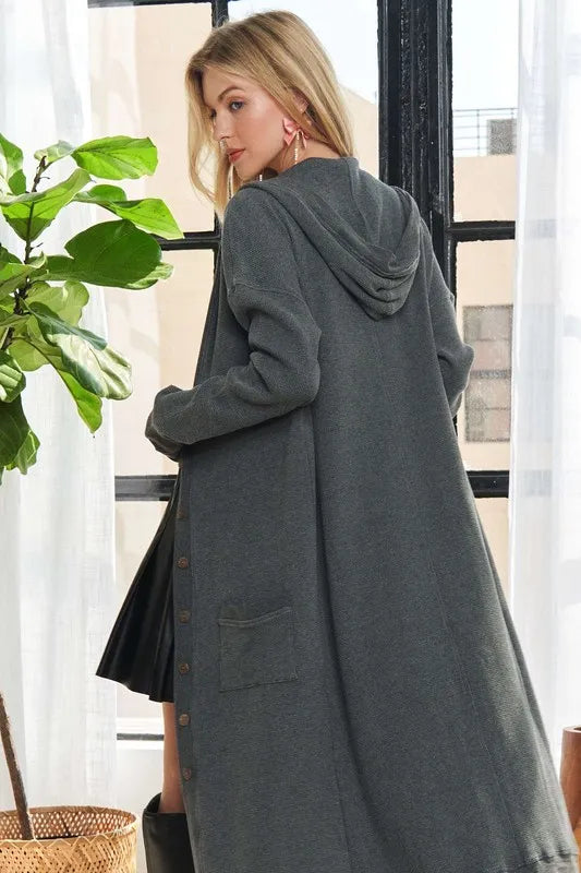 ADORA Mineral Washed Hoodie Cardigan