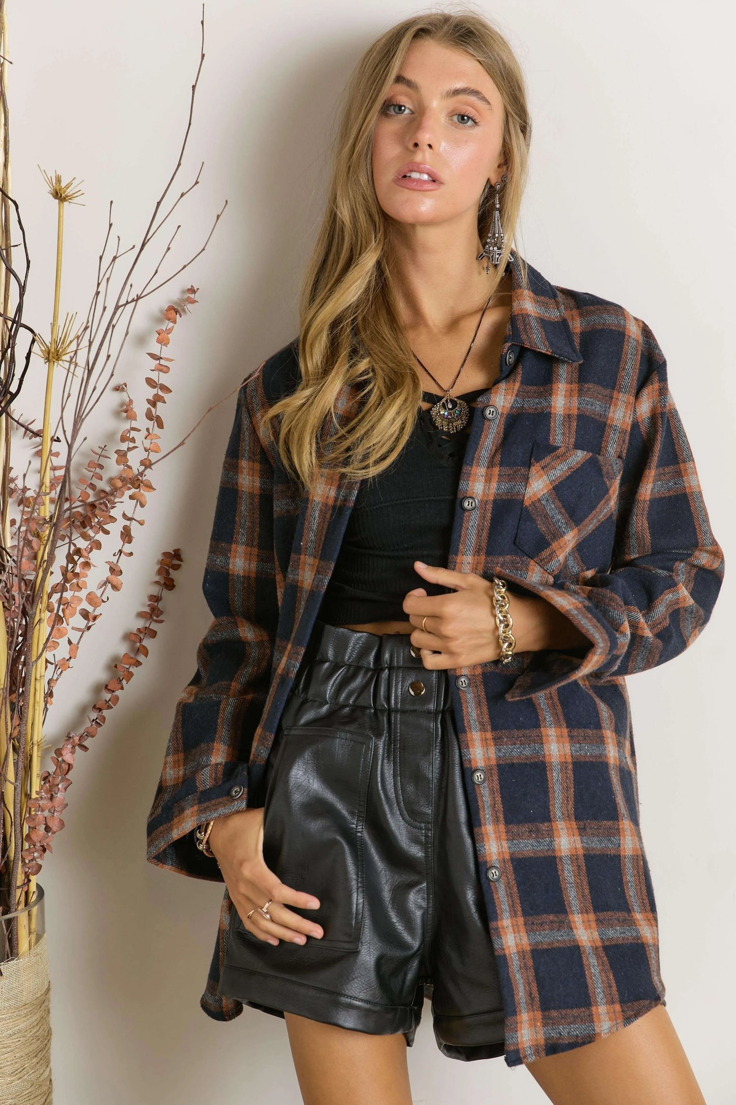 Button Down Flannel Shirt Plus Size