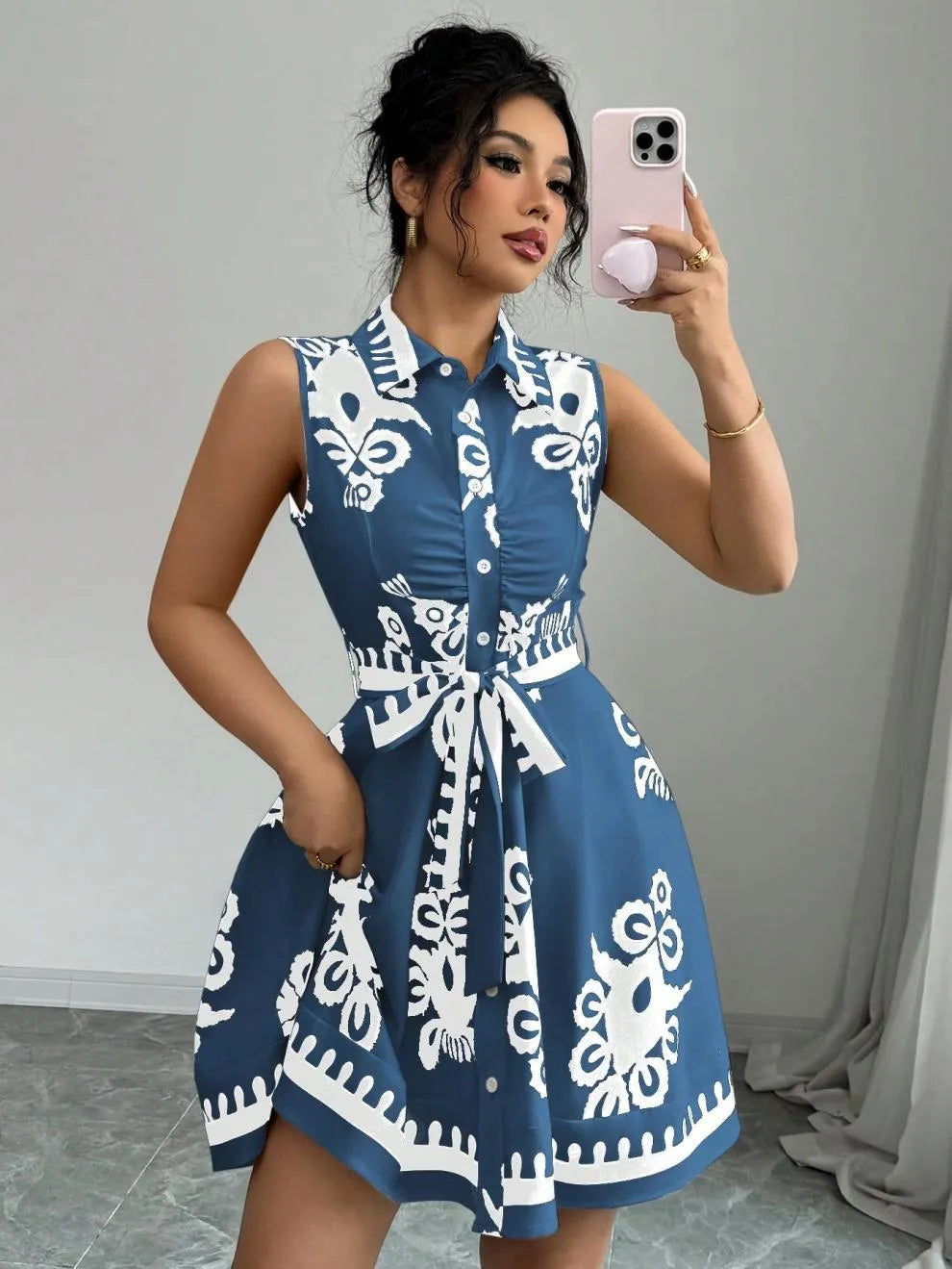 Breezy Button Dress