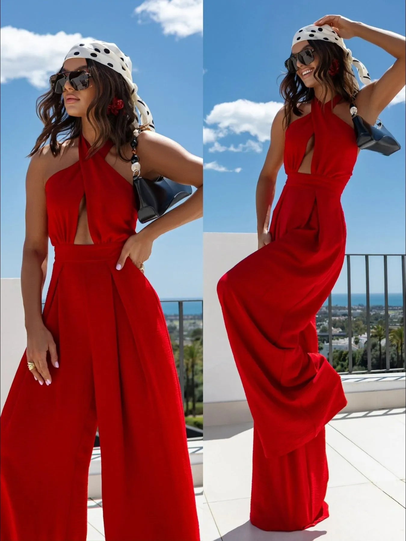 BreezeCut Halter Jumpsuit