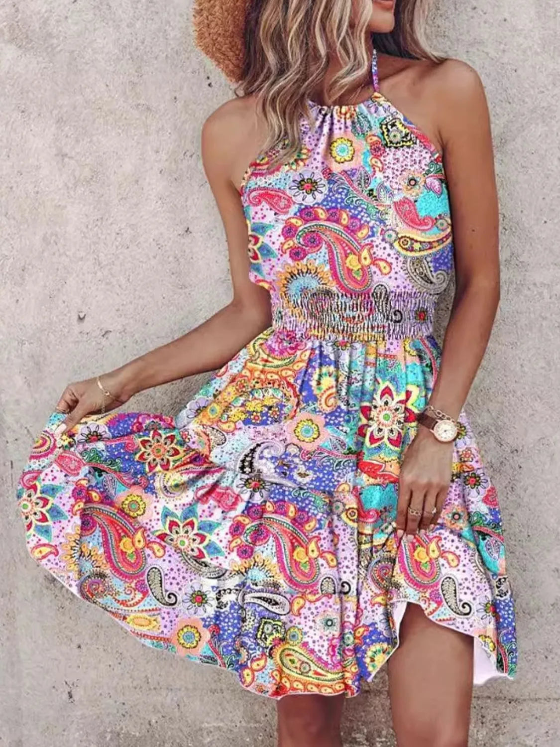 Boho Twist Mini Dress