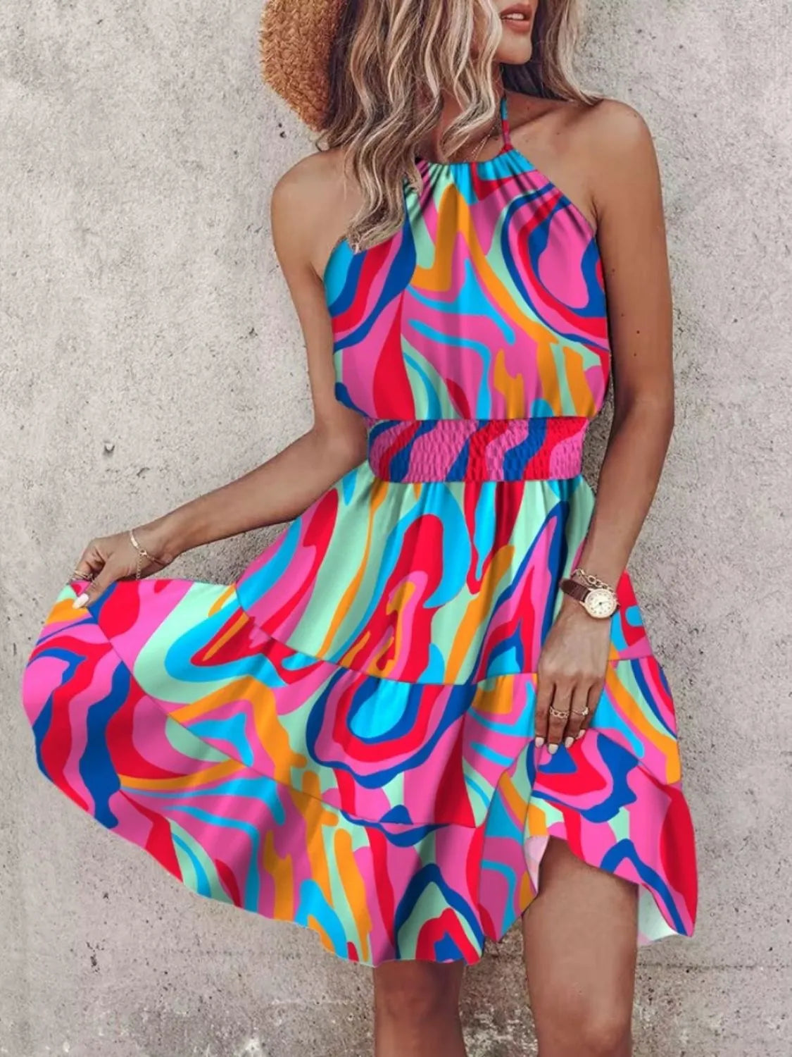 Boho Twist Mini Dress