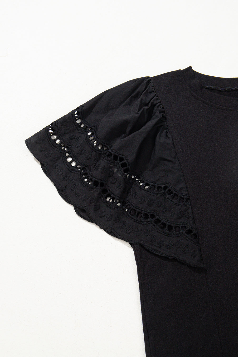 Black Whisper Eyelet Top
