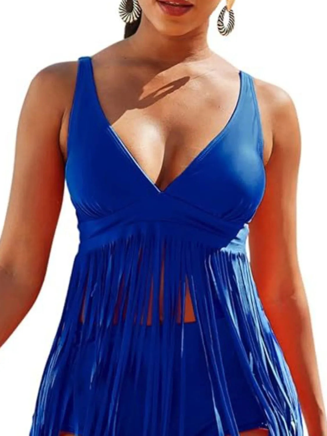 Fringe Plunge Swim Set Plus Size