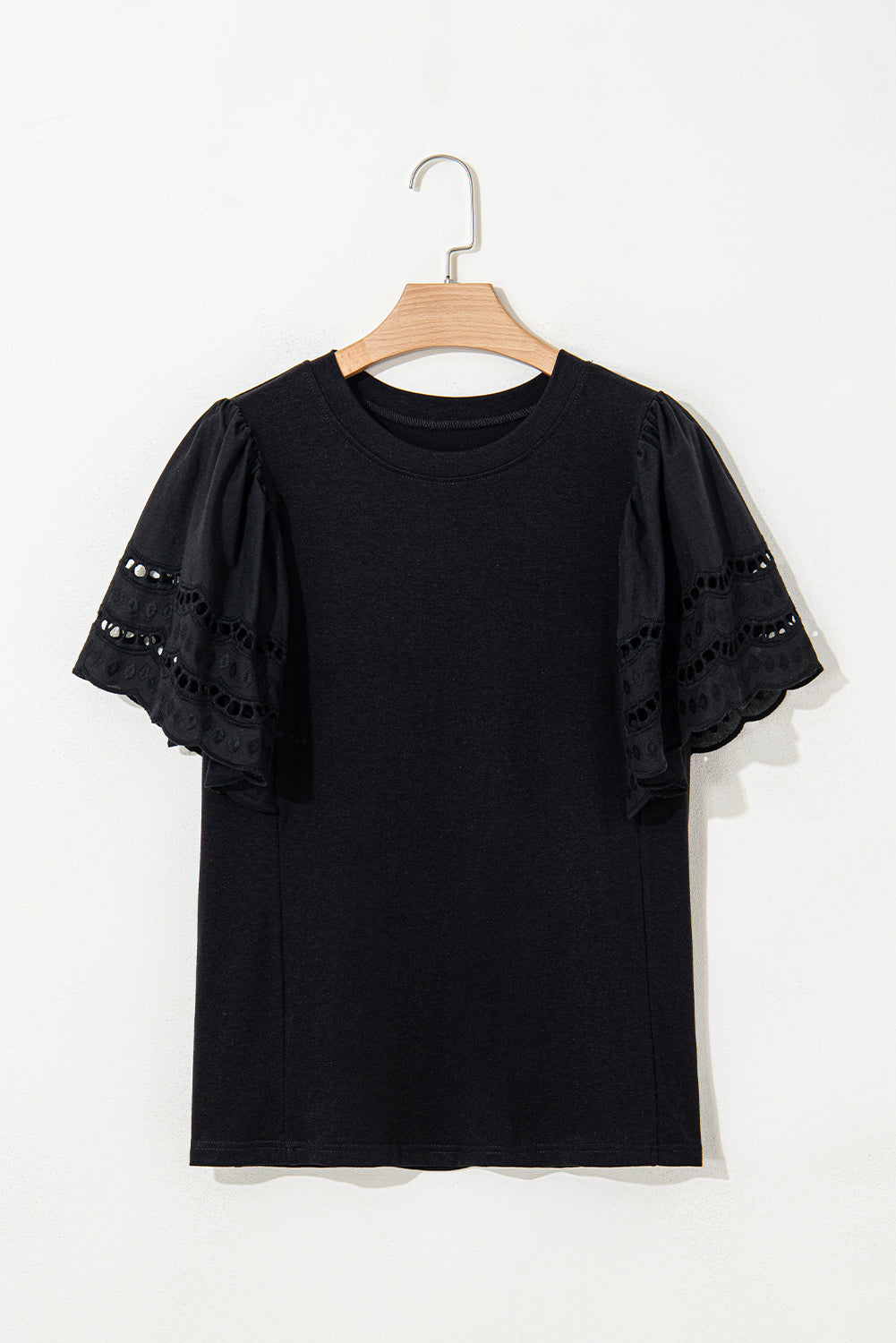 Black Whisper Eyelet Top