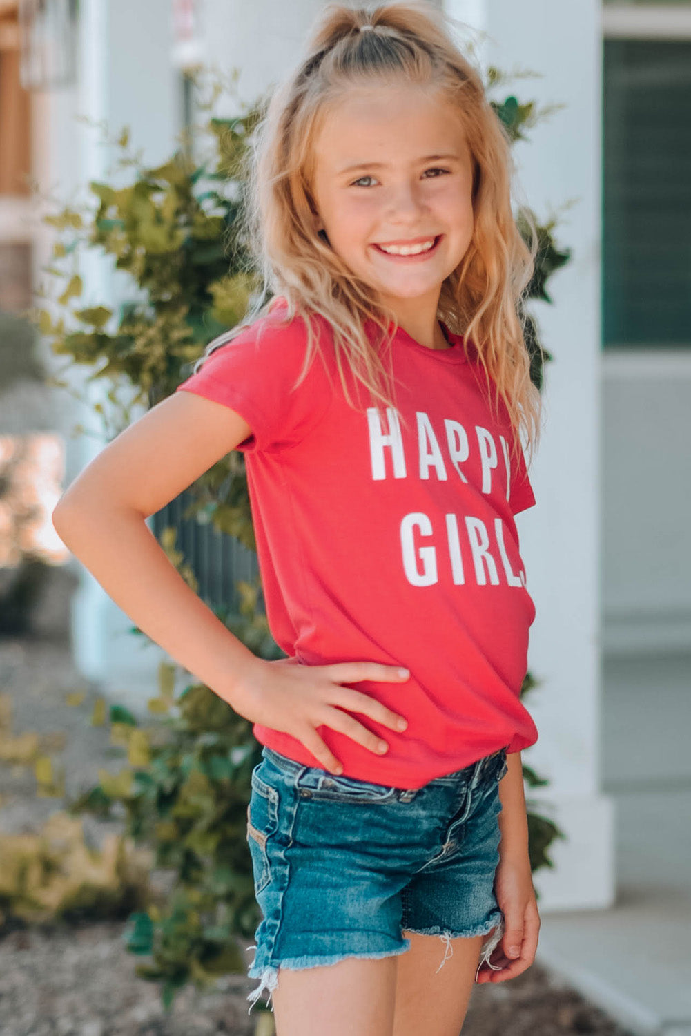 HAPPY GIRLS Graphic Short Sleeve T-Shirt