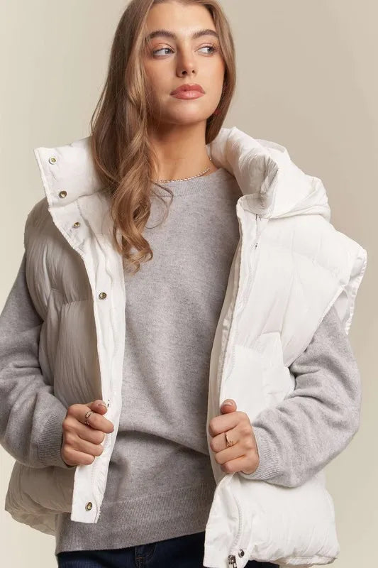 ADORA Casual Puffy Hoodie Vest
