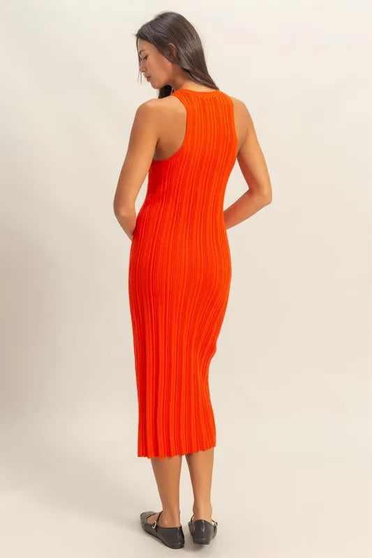 HYFVE Round Neck Bodycon Ribbed Knit Dress