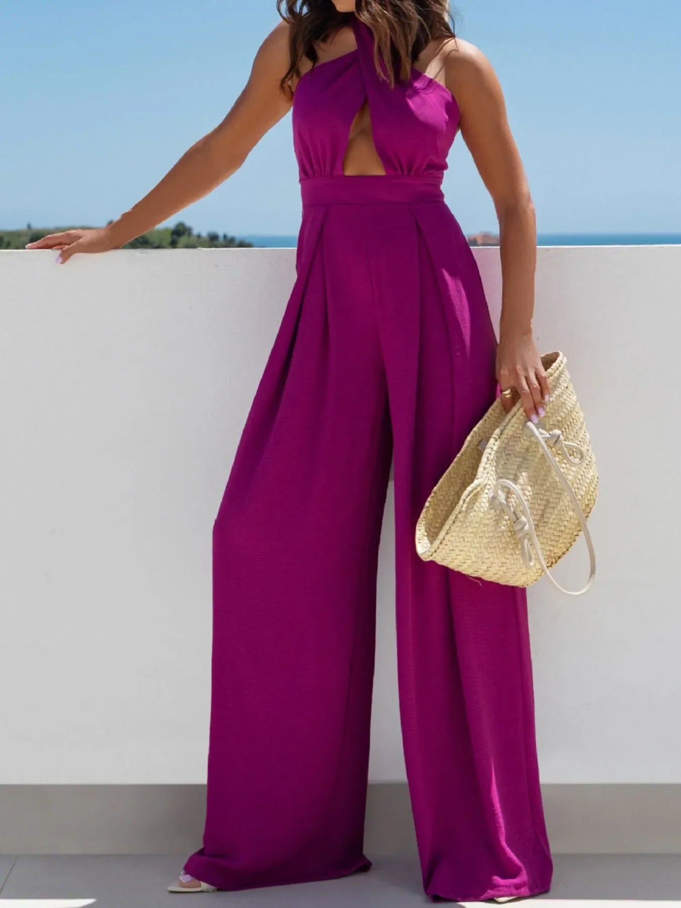 BreezeCut Halter Jumpsuit