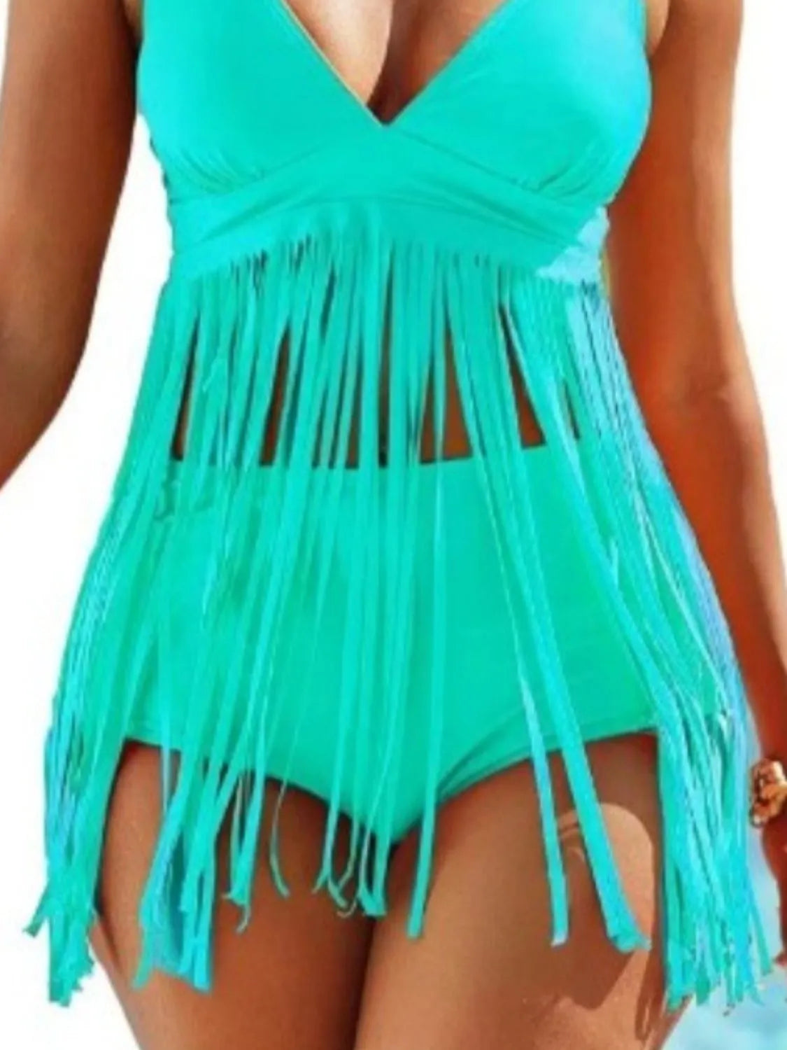 Fringe Plunge Swim Set Plus Size