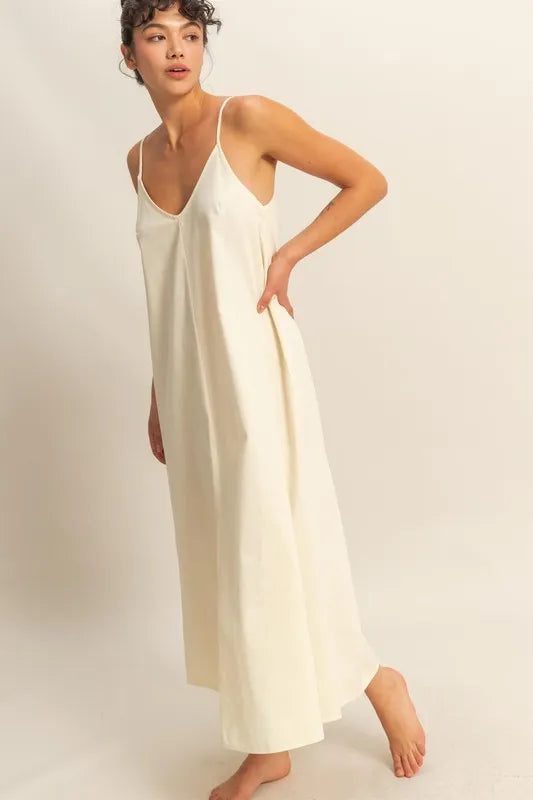 HYFVE Dyed V-Neck Loose Dress