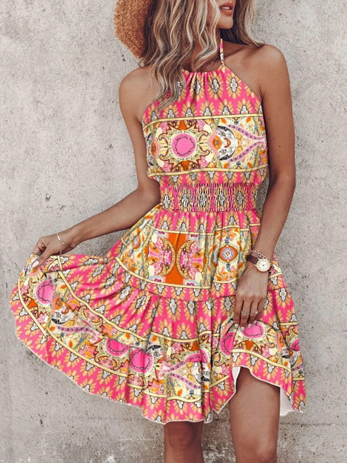 Boho Twist Mini Dress