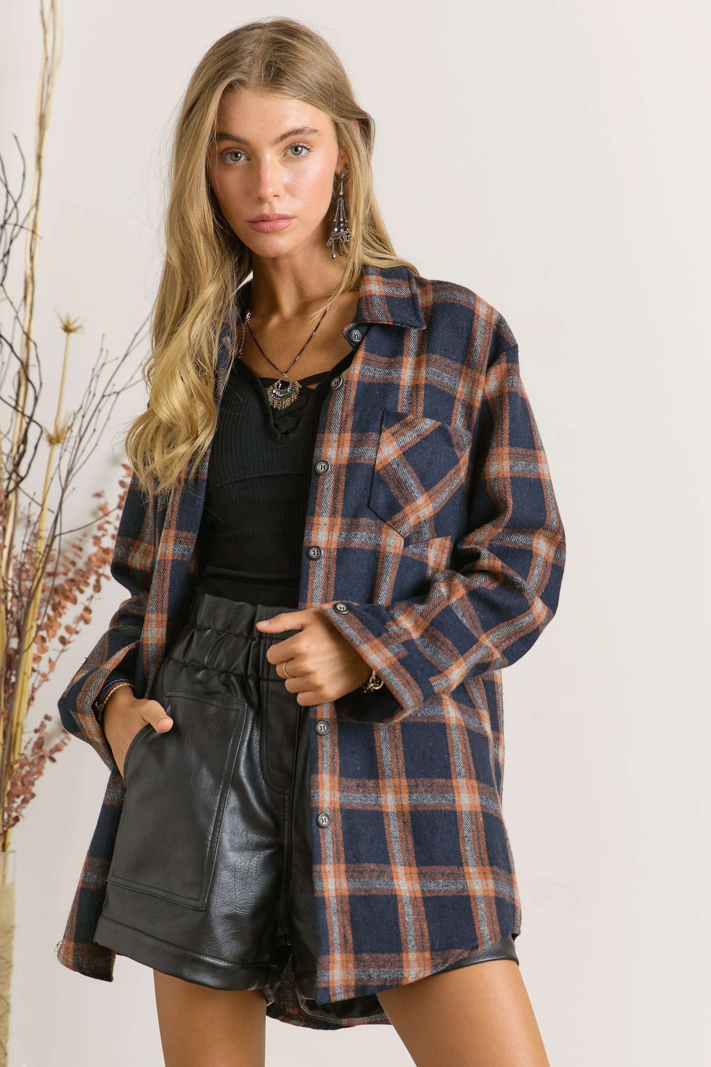 Button Down Flannel Shirt Plus Size