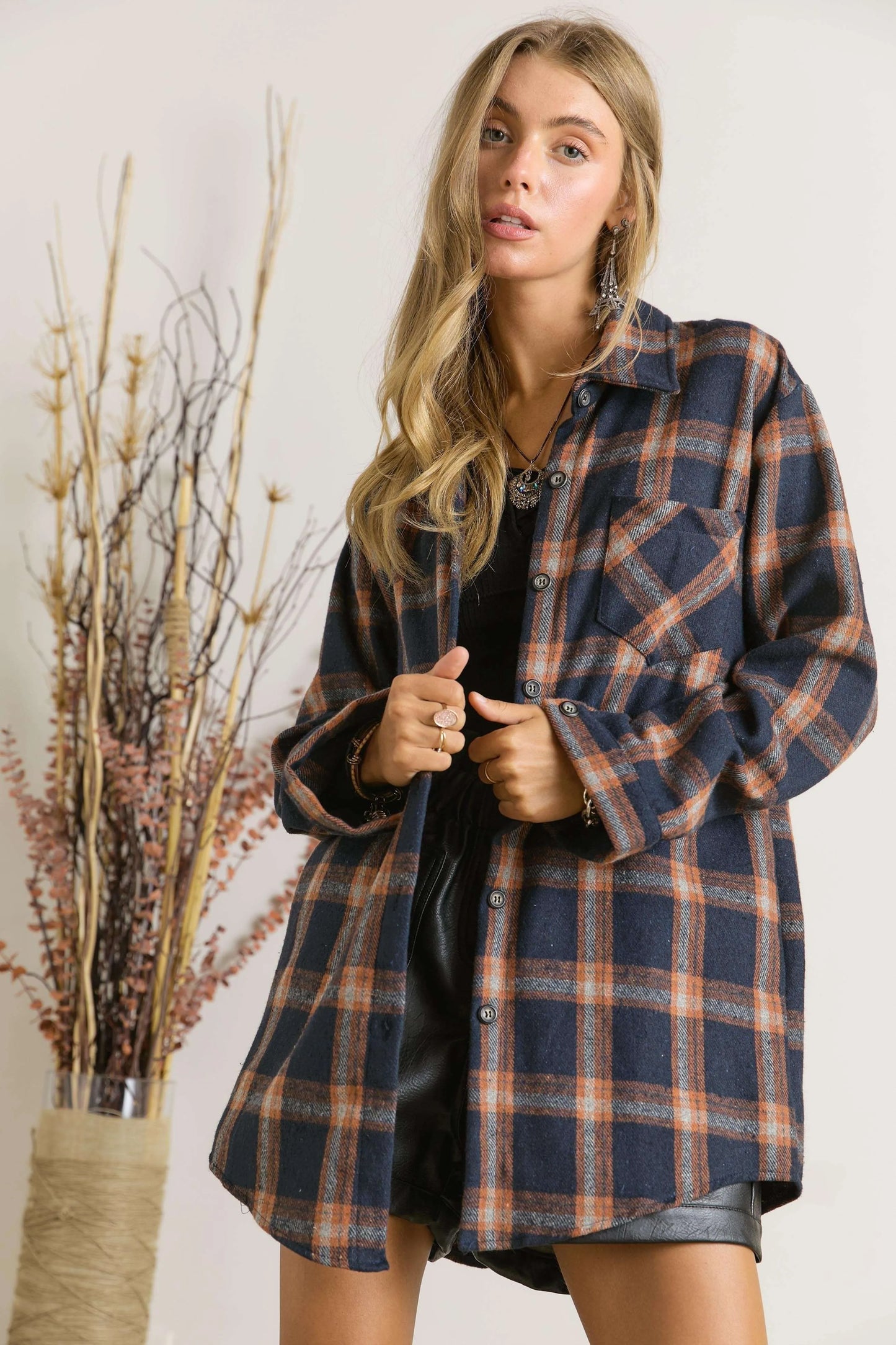 Button Down Flannel Shirt Plus Size