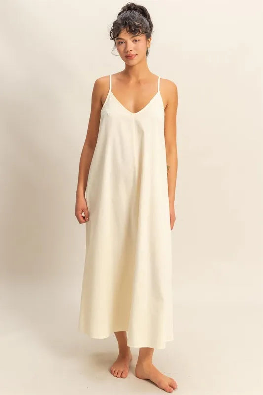 HYFVE Dyed V-Neck Loose Dress