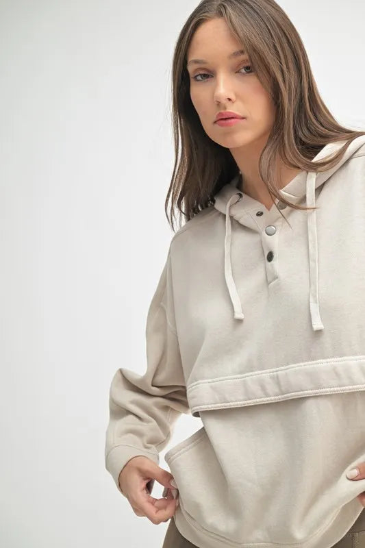 Drift Burnout Fleece Snap Hoodie