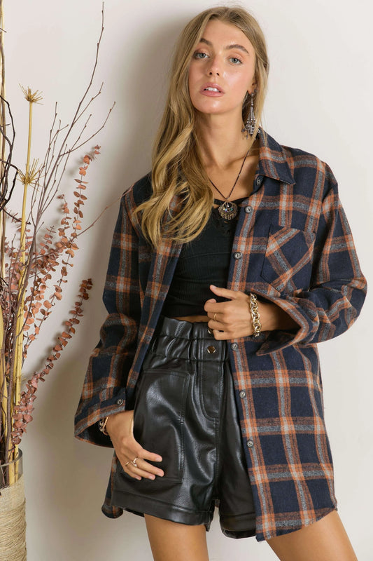 Button Down Flannel Shirt Plus Size
