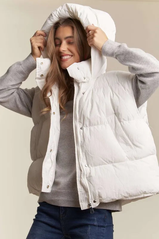 ADORA Casual Puffy Hoodie Vest