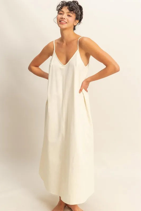 HYFVE Dyed V-Neck Loose Dress