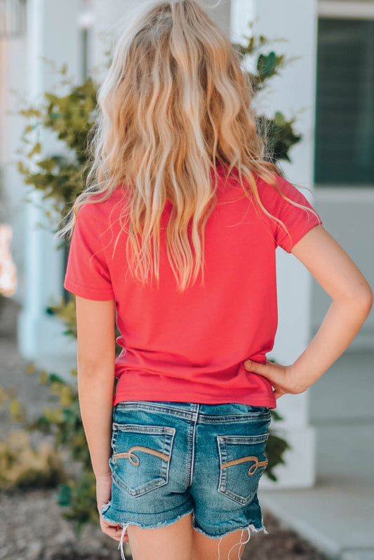 HAPPY GIRLS Graphic Short Sleeve T-Shirt
