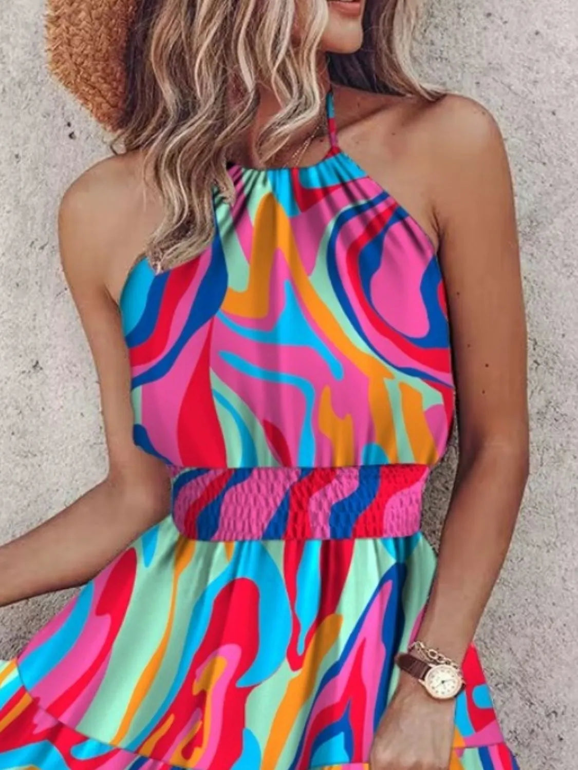 Boho Twist Mini Dress