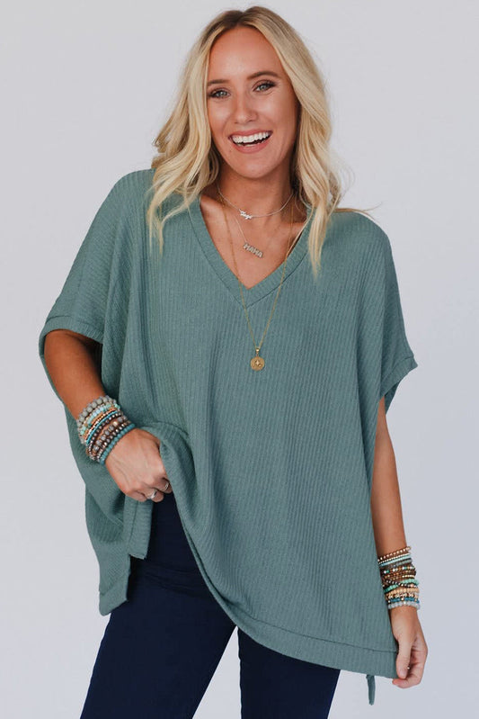 Jade Dusk Ribbed Dolman Top