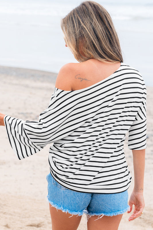Ebony Drift Striped Blouse
