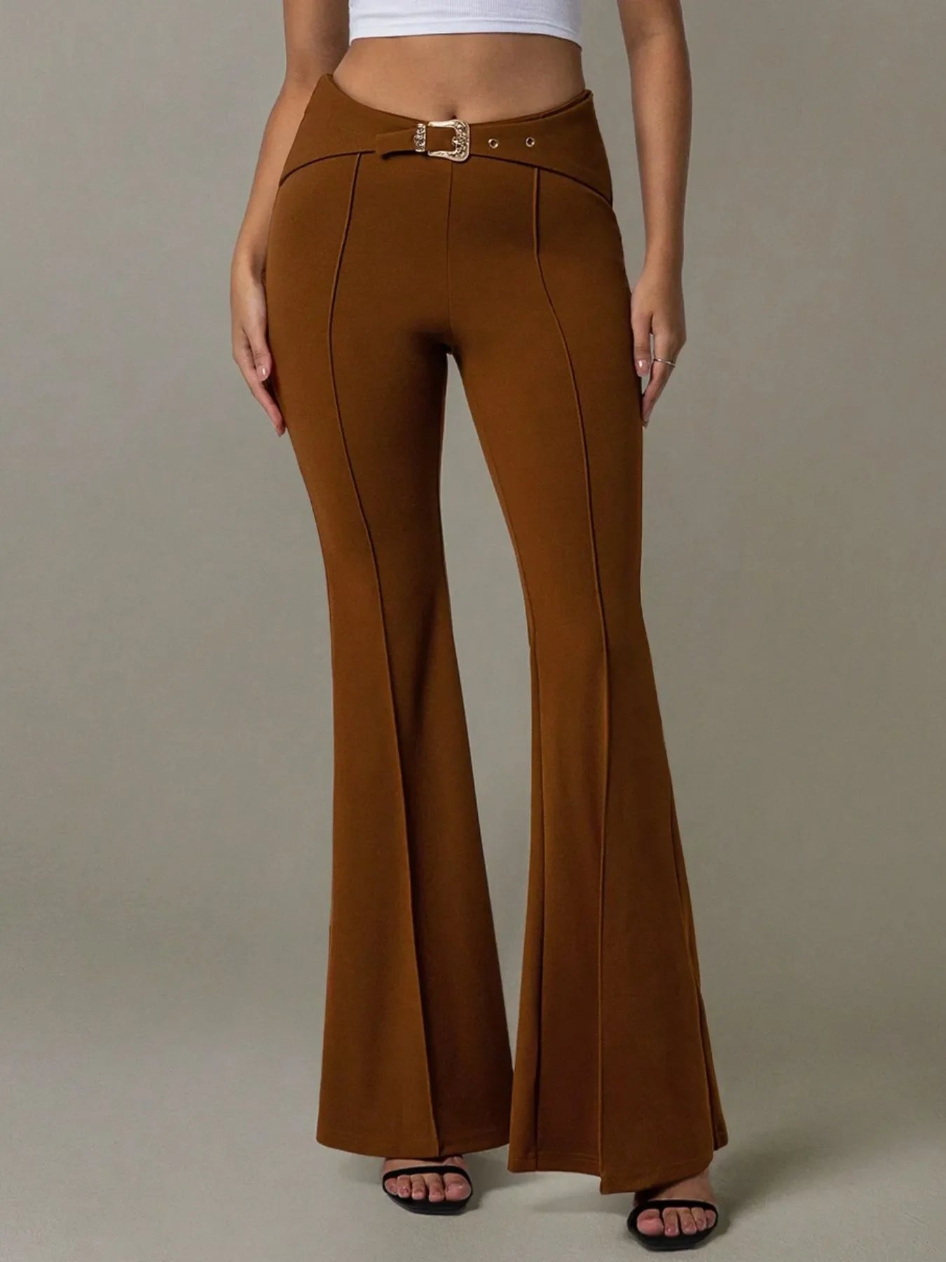 Buckle Bloom Flare Pants