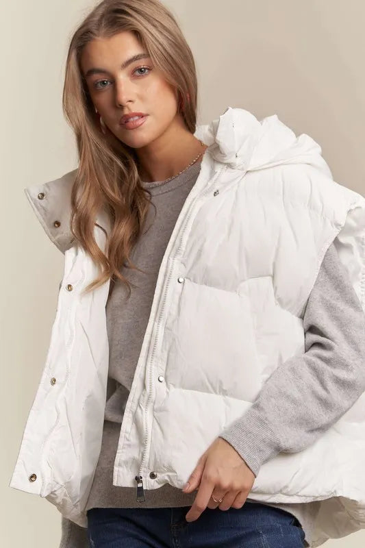 ADORA Casual Puffy Hoodie Vest