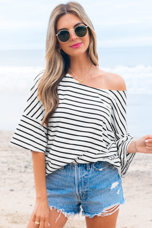 Ebony Drift Striped Blouse