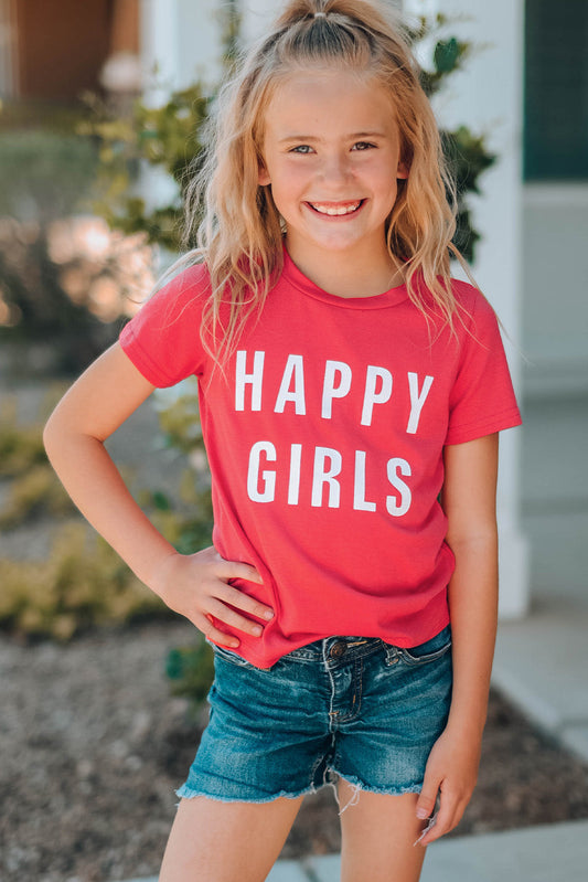 HAPPY GIRLS Graphic Short Sleeve T-Shirt